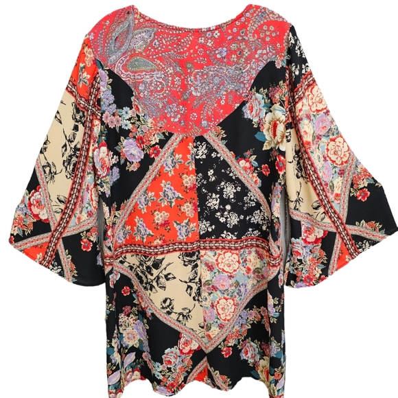 Nwot Anthropologie Fig and Flower Boho Split Bell Longsleeve Blk - Picture 11 of 17